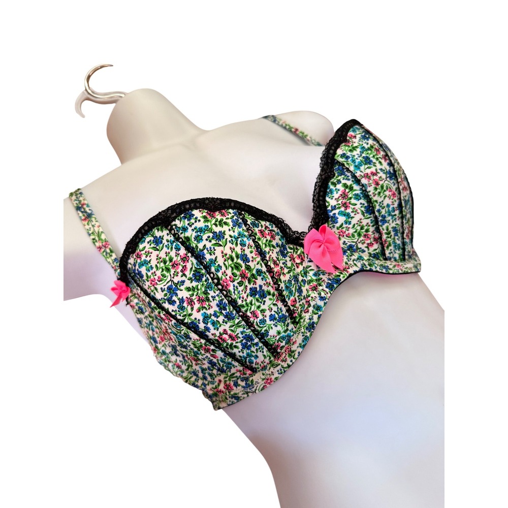 Victorias Secret Sexy Little Things Floral Balconette Bra Lace with bow detail